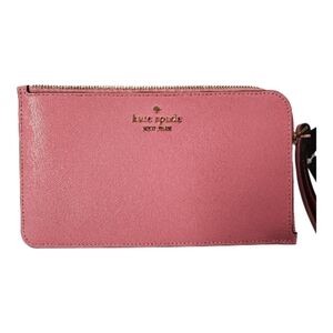 Kate Spade Lucy Blossom pink textured thin wristlet. NWT preppy